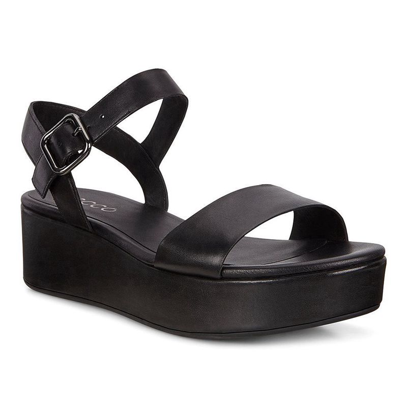 Women Ecco Elevate Plateau Sandal - Sandals Black - India LNYBES130